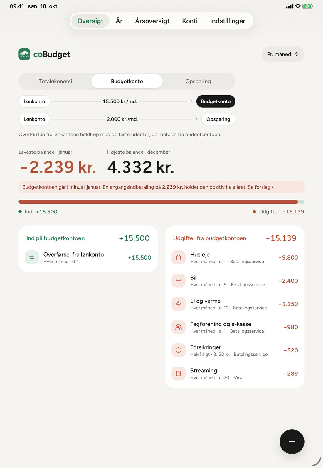 coBudget på iPad